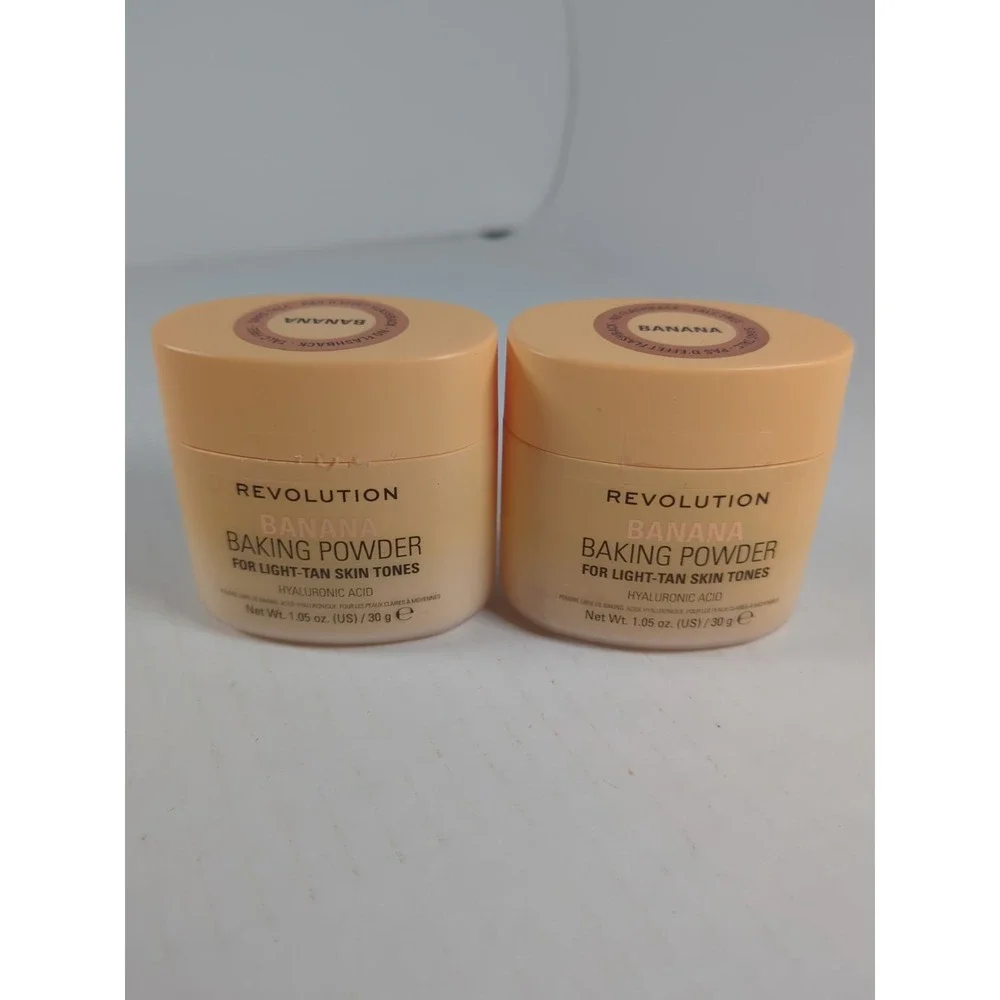 2 Pack Revolution Banana Baking Powder Light Tan Skin Tones Hyaluronic Acid New